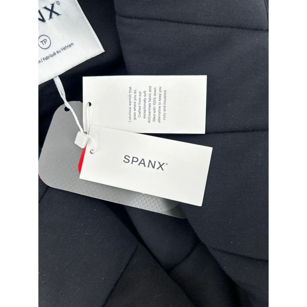 Spanx Puffssentials Puffy Vest Primaloft Quilted Tie Belt Shawl Collar XS NWT‎